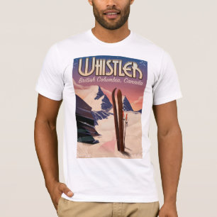 Camiseta Whistler, Vancouver, poster de esquí de Columbia B