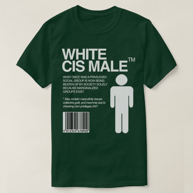 Camiseta White CIS Male LGBTQ LGBT Queer Marxist Liberal 2 (Diseño del anverso)