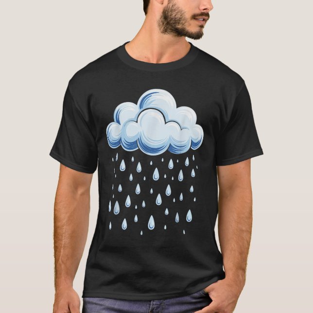Camiseta White Clouds Rain Drop Shirt Adult Kids Men Women  (Anverso)