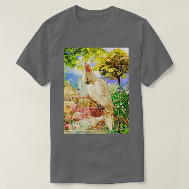 Camiseta White Cocktail Parrot (Diseño del anverso)