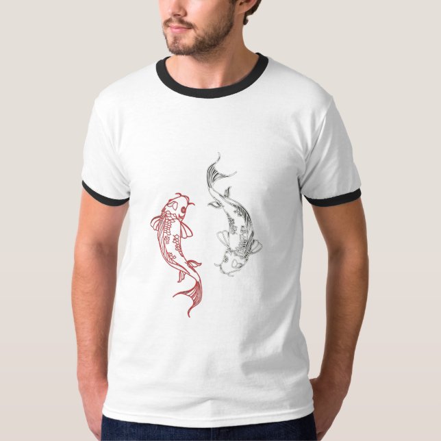 Camiseta White colour Fish design T-Shirt (Anverso)