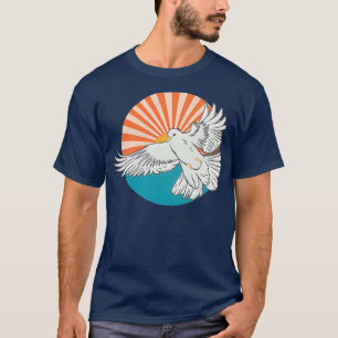 Camiseta White Dove Bird Vintage Sunset Retro Peaceful Bird