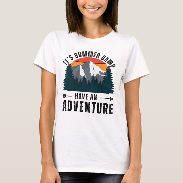 Camiseta White Gray Vintage Retro Mountain Adventure Basic (Anverso)