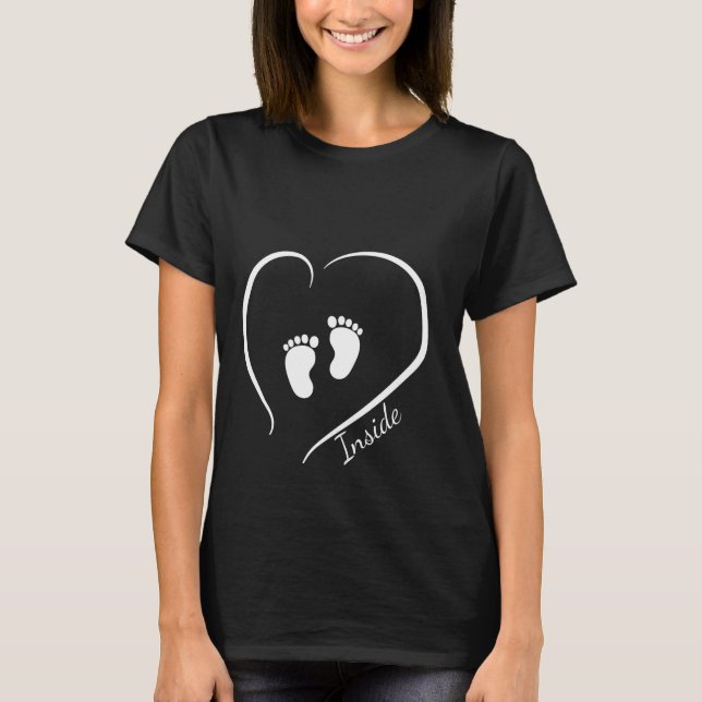 Camiseta White  Heart and Baby Feet (Anverso)