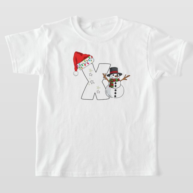 Camiseta White letter x christmas gift  (Distribución)