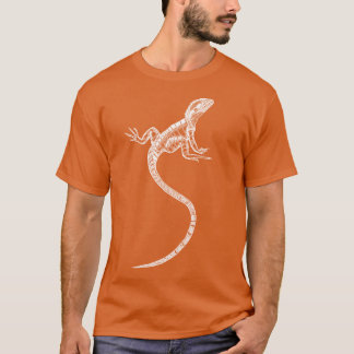 Camiseta White Majestic Australian Water Dragon Line Art re