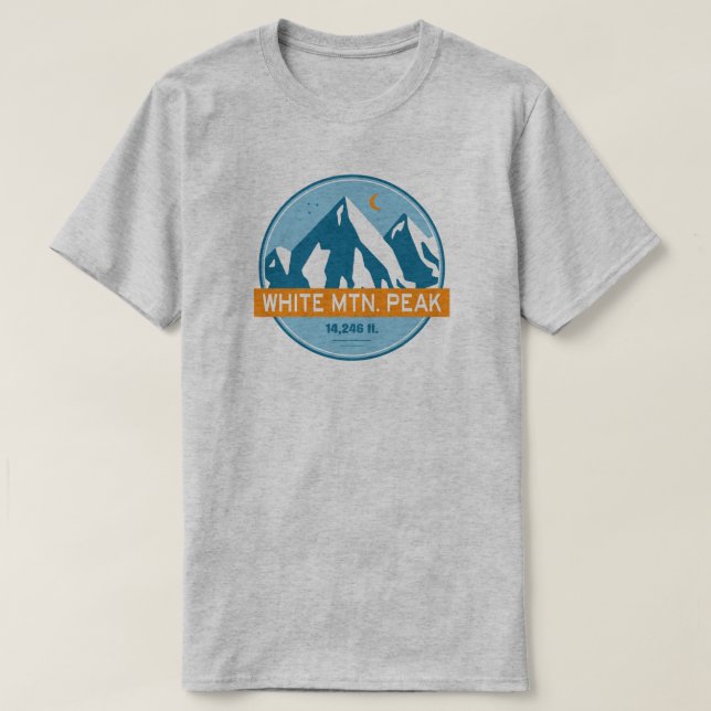 Camiseta White Mountain Peak California Stars Moon (Diseño del anverso)