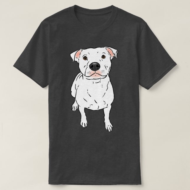Camiseta White Pit Bull, White Pittie, Pit Bull Lover, Pit  (Diseño del anverso)