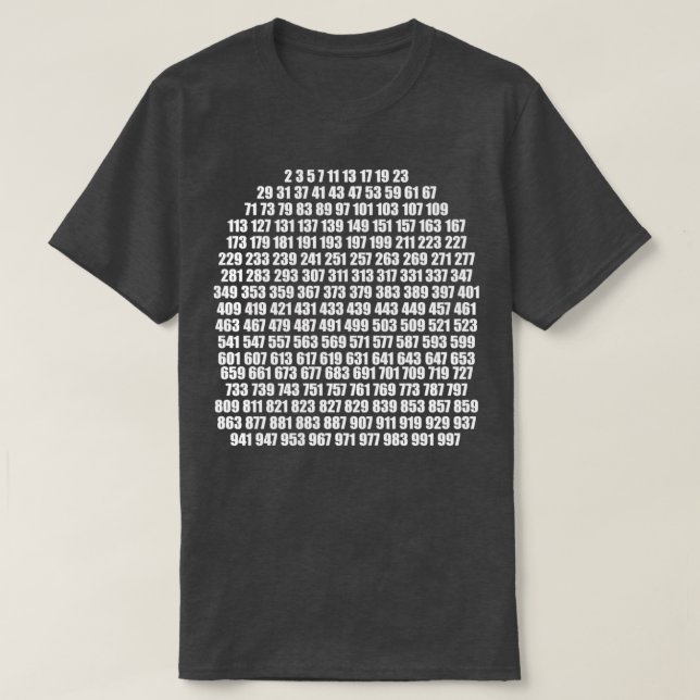 Camiseta White prime numbers (Diseño del anverso)