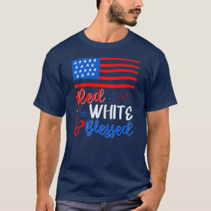 Camiseta White Rojo bendecido 4 de julio América Patriótica