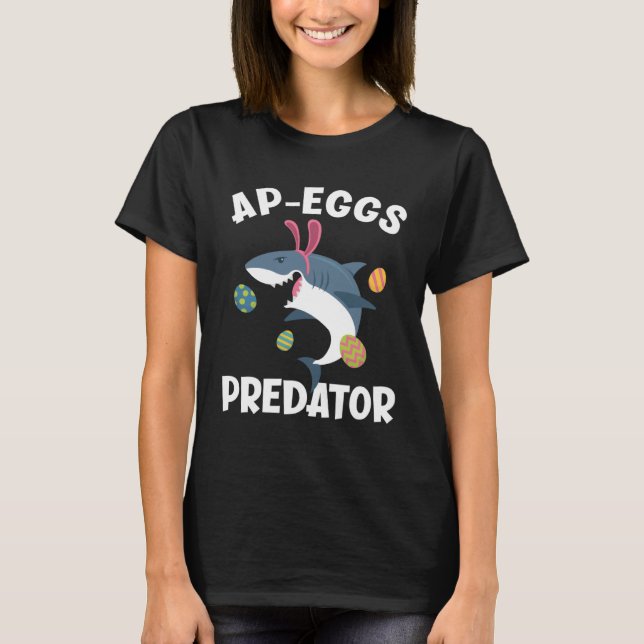 Camiseta White Shark Easter Bunny Ap Eggs Predator (Anverso)