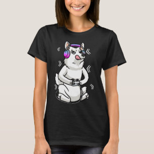Camiseta White Shepherd Dog Gamer Video Gaming White German