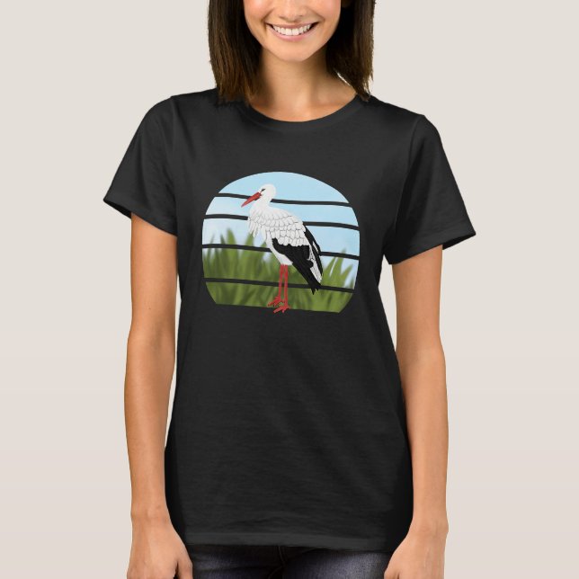Camiseta White Stork Bird Bird Birdwatcher Animal Biologist (Anverso)