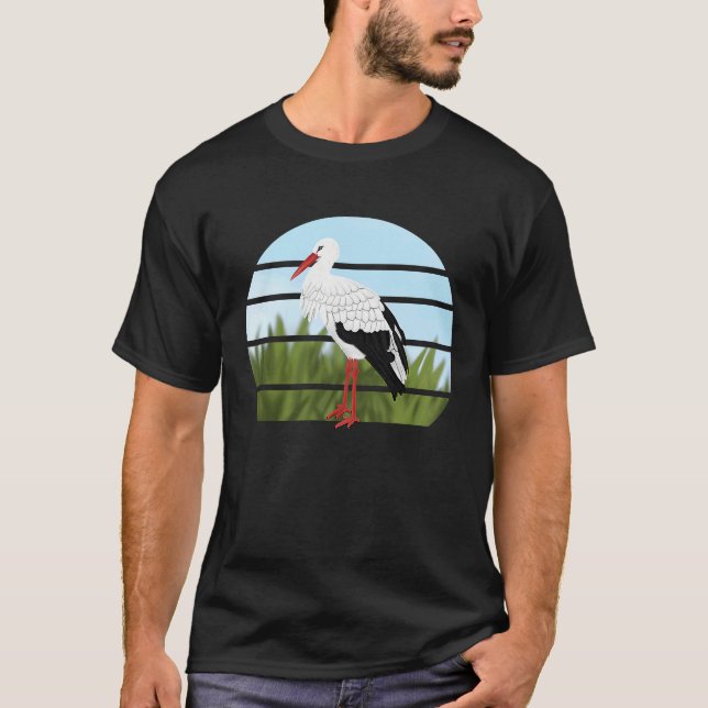 Camiseta White Stork Bird Bird Birdwatcher Animal Biologist (Anverso)