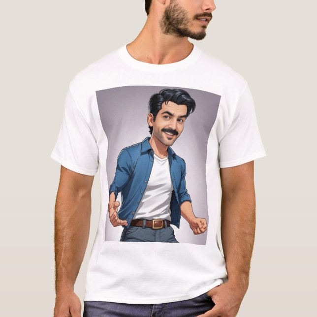 Camiseta White T shirt with blue photo  (Anverso)