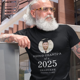 Camiseta White Text Photo Proud Grandpa of 2023 Graduate