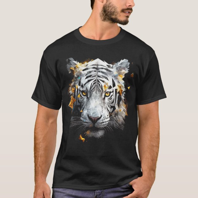 Camiseta White Tiger - Art Animal Motif Tiger (Anverso)