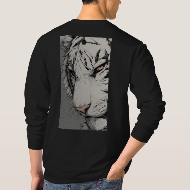 Camiseta White Tiger Back Print Sweatshirt – Bold Wild Anim (Reverso)