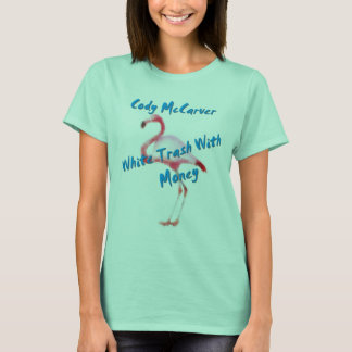 Camiseta White Trash with Money Flamingo