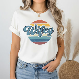 Camiseta White Vintage Retro Wifey T-Shirt 