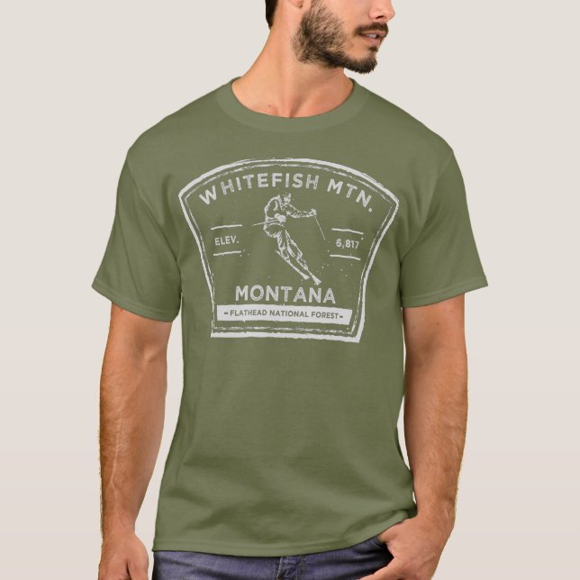Camiseta Whitefish Mountain Montana Snow Skiing (Anverso)