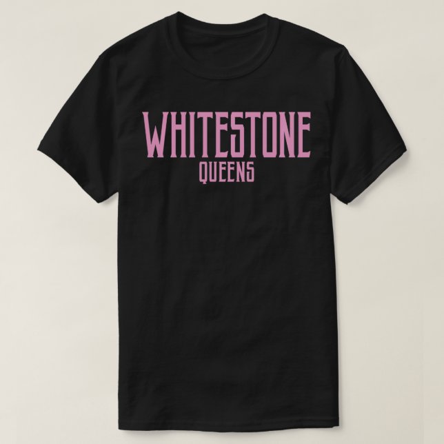 Camiseta Whitestone Queens NY Vintage Pink Print Pullov (Diseño del anverso)