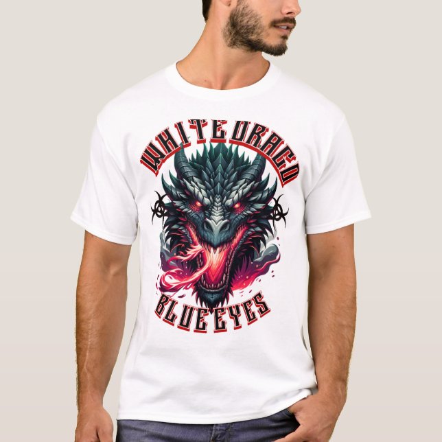 Camiseta Whiteurago BlueEyes Dragon T-Shirt – Epic Fantasy  (Anverso)