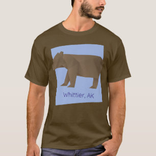Camiseta Whittier AK Brown Origami Bear Resumen Geometrica