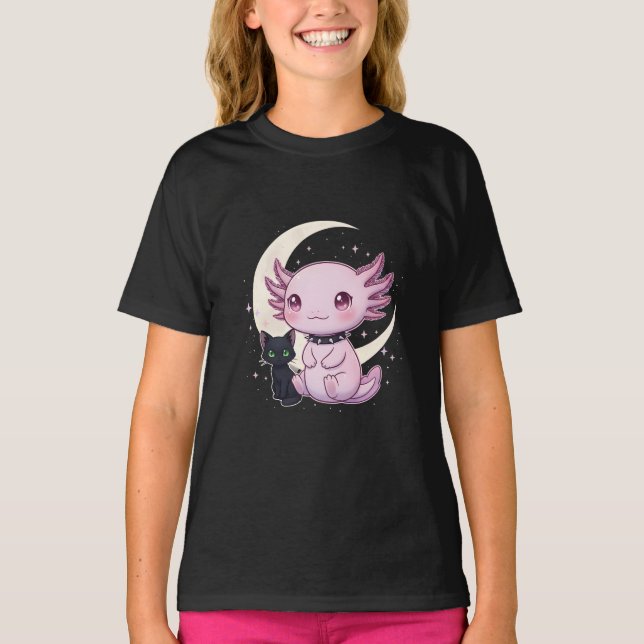 Camiseta Who Loves Axolotls with Cats -Cute Axolotl (Anverso)