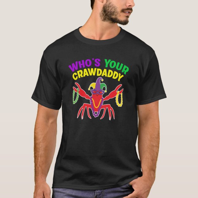 Camiseta Whos Your Crawdaddy Crawfish Jester Mardi Gras (Anverso)