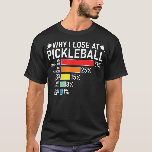 Camiseta Why I Lose At Pickleball Funny Pickleball Player H (Anverso)