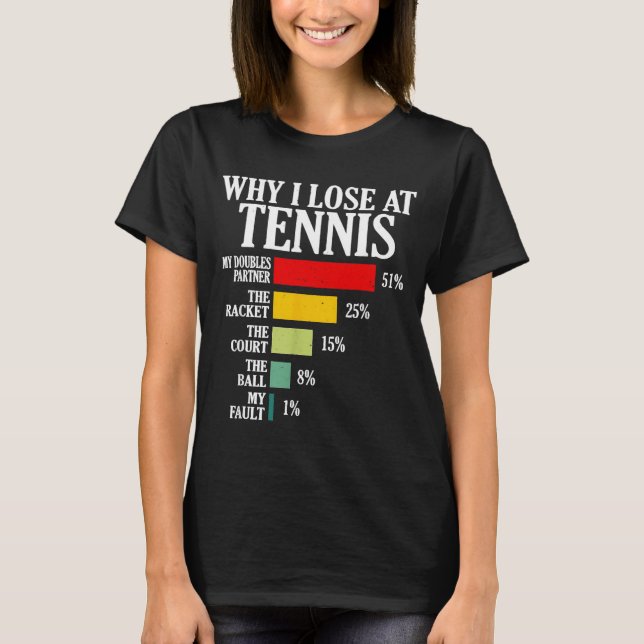 Camiseta Why I Lose At Tennis Funny Tennis Player Quote  (Anverso)