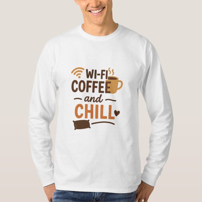 Camiseta Wi-Fi, café y Chill (Anverso)