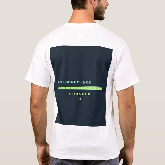 Camiseta Wi-Fi vs Willpower – Funny Tech (Reverso)