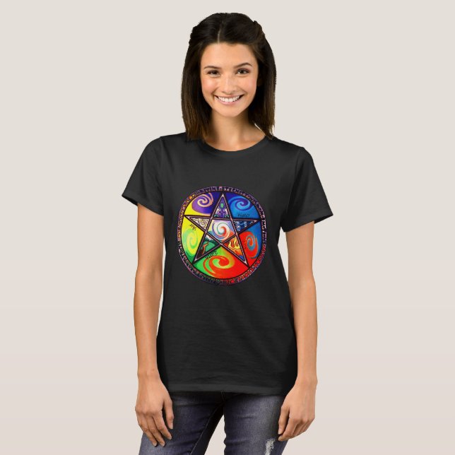 Camiseta Wiccan 5 Elements (Anverso completo)