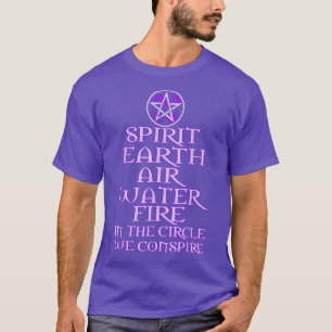 Camiseta WiccanWitch, el fuego del agua del aire de la Tier