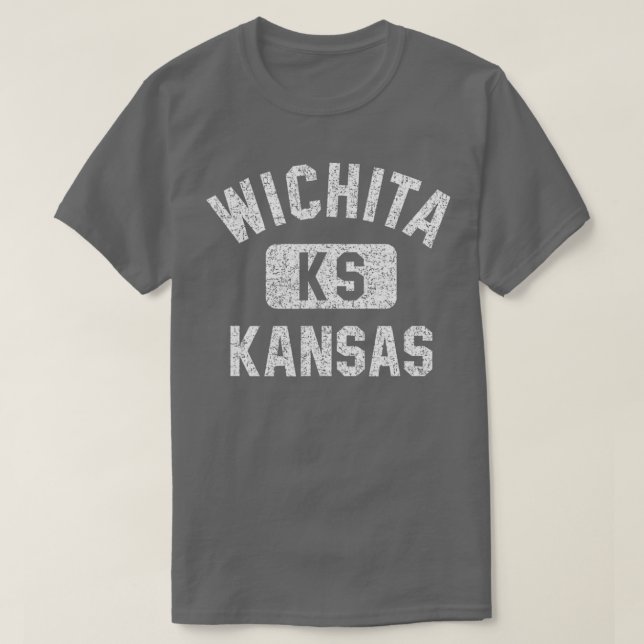 Camiseta Wichita KS Kansas Gym Style Impresión blanca alter (Diseño del anverso)