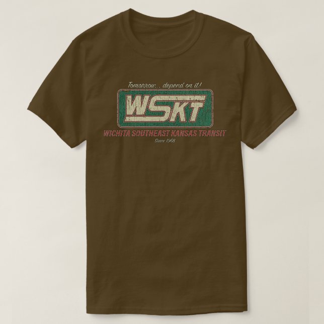 Camiseta Wichita Sudeste de Kansas Transit WSKT 1968 (Diseño del anverso)