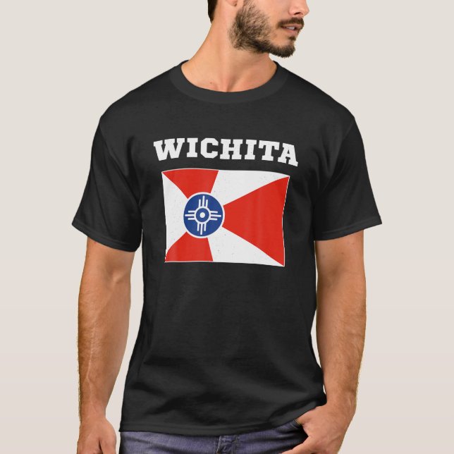 Camiseta Wichita Tee Travel Kansas Flag Gift Am (Anverso)