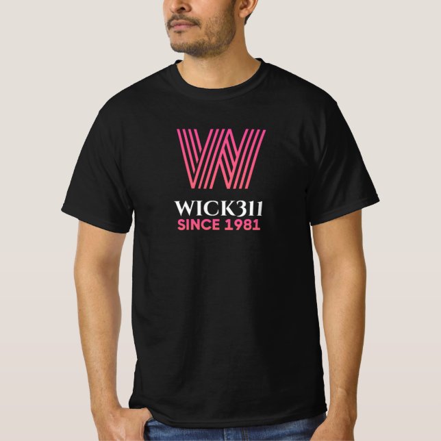 Camiseta Wick311, retro en rosa (Anverso)
