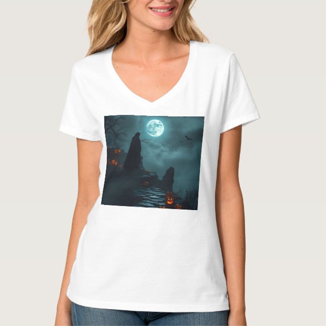 Camiseta Wicked Gothic Vampire Glow 🌕🦇 (Anverso)