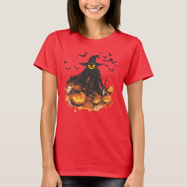 Camiseta Wicked Pumpkin Reaper Halloween T-Shirt – Spooky (Anverso)