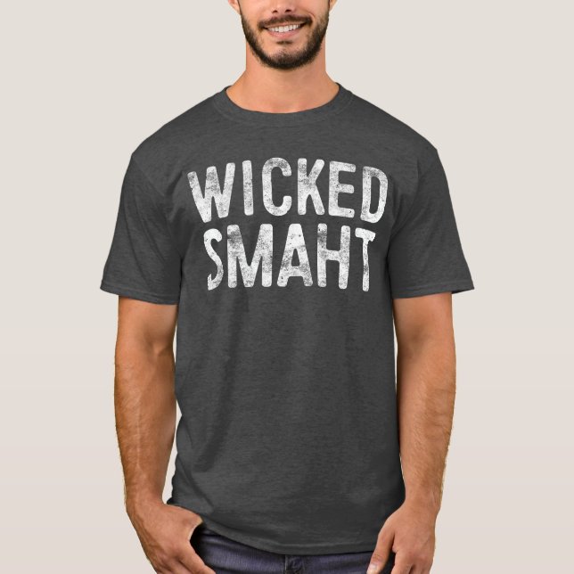 Camiseta Wicked Smaht Funny Boston Massachusetts family (Anverso)