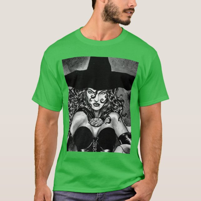 Camiseta WICKED WITCH GOTH GIRL HORROR Witchcraft Illustrat (Anverso)