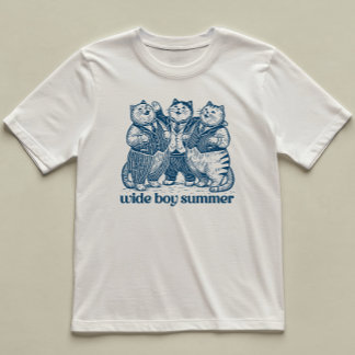 Camiseta Wide Boy Summer Funny Chunky Gato Hombres Ilustrad