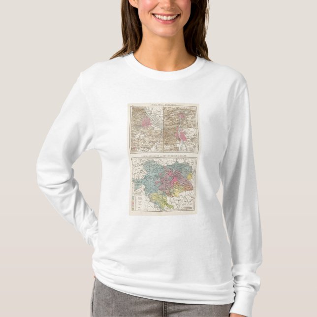 Camiseta Wien, Prag, mapa de Budapest (Anverso)