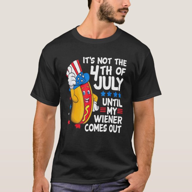 Camiseta Wiener De Perro Caliente Sale El 4 De Julio Humor  (Anverso)