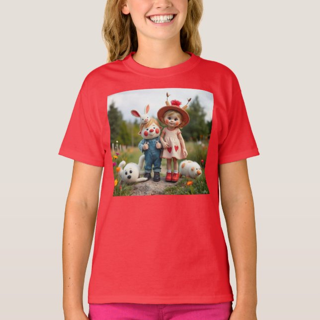 Camiseta „Wiesenfreunde – Abenteuer im Blumengarten“ (Anverso)