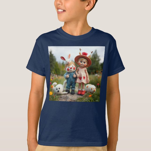 Camiseta „Wiesenfreunde – Abenteuer im Blumengarten“ (Anverso)