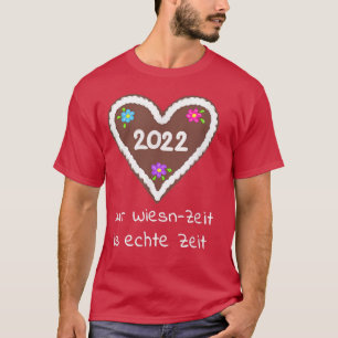 Camiseta Wiesn 2022 Bavarian Gingerbread Heart Funny Saying